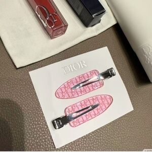 Dior Beauty Pink Logo 2 Pieces Hair Clips